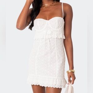 Edikted Philippa Embroidered Cotton Mini Dress